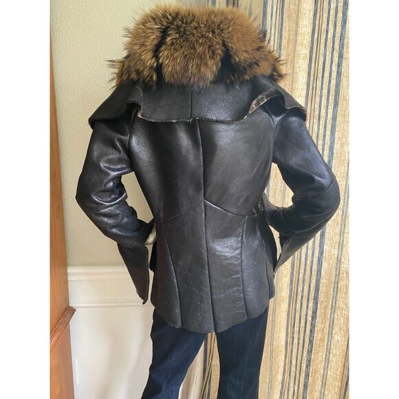 EUC Roberto Cavalli Reversible Fur Leather Jacket Coat M - Picture 11 of 14